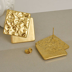 Серьги-гвоздики квадратной формы из нержавеющей стали 304 с пазом&nbsp;QW7616-2