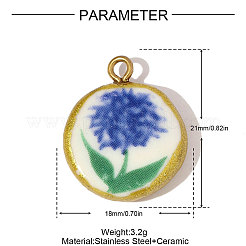 Подвески из нержавеющей стали 304 и фарфора&nbsp;STAS-OY005-78G