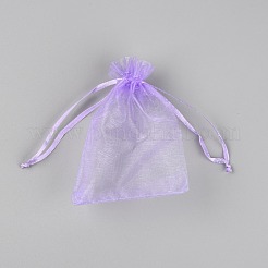 Sacchetti regalo con coulisse in organza di pizzo rettangolare&nbsp;OP-WH0011-05