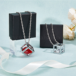 2 комплект 2-х цветных подвесок-кубиков для зеркал заднего вида автомобиля с бриллиантами&nbsp;HJEW-DC0001-06