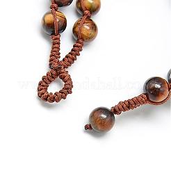 Bracciali di perline occhio di tigre naturale&nbsp;G-T015-A04