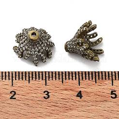 Messing Micro Pave klare Zirkonia Perlenkappen&nbsp;LS-ZIRC-P085-11AB