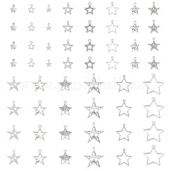 84pcs14スタイルチベットスタイル亜鉛合金ペンダント  スター  アンティークシルバー  11.5~35x9~32.8x1.5~4.5mm  穴：1.5~3mm  6個/スタイル&nbsp;FIND-TA0009-55