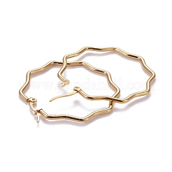 201 серьги-кольца из нержавеющей стали&nbsp;X-EJEW-F205-16G-A