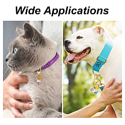 9шт милый счастливый кот латунный колокольчик кулон украшения KEYC-PH01488