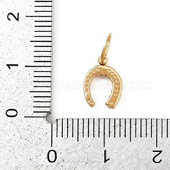 304ステンレススチールラインストーンチャーム  ゴールドカラー  丸カン付き  U字  10.5x7.5x2mm  穴：4.5mm&nbsp;STAS-K307-08B-G