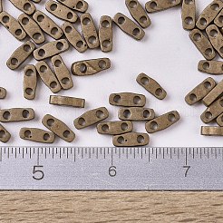 MIYUKIクォーターティラビーズ  日本製シードビーズ  2穴  （QTL2006)メタリックマットダークブロンズ  5x1.2x1.9mm  穴：0.8mm  約4800個/100g&nbsp;SEED-J020-QTL2006