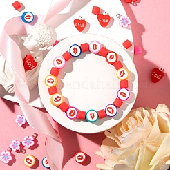 Perline di argilla polimerica fatte a mano a tema San Valentino&nbsp;CLAY-LS0001-14