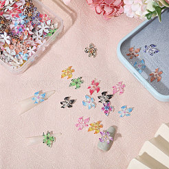 120 шт. двухцветные кабошоны из смолы в виде цветка&nbsp;MRMJ-CA0001-55