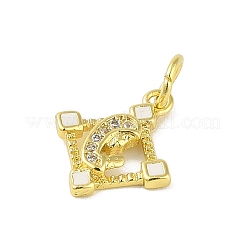 Латунные микропаве прозрачные подвески с фианитом&nbsp;KK-E111-46G-01