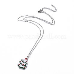 Collares colgantes de acero inoxidable 304&nbsp;NJEW-Z008-04P