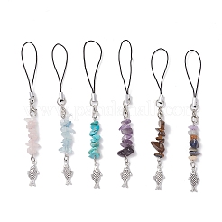 Цепочки для телефонных ремешков из смешанных камней&nbsp;HJEW-JM04130