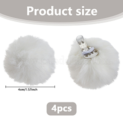 4 шт. пряжки для обуви из искусственной шерсти с помпоном HJEW-WH00198
