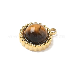 Натуральный тигровый глаз полукруглые подвески STAS-P394-07G-04