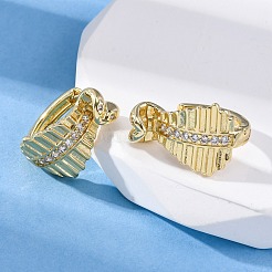 Серьги-кольца из латуни с микропаве из кубического циркония EJEW-R025-18G