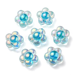 Placage uv perles acryliques transparentes irisées arc-en-ciel&nbsp;OACR-C007-11C