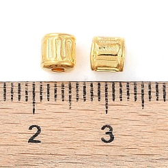 チベット風合金ビーズ  コラム  ゴールドカラー  鉛フリー＆カドミウムフリー  4.5x4.5mm  穴：1.5mm&nbsp;K08ZS011