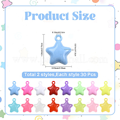 60шт 2 стиля акриловые подвески&nbsp;MACR-YW0004-75