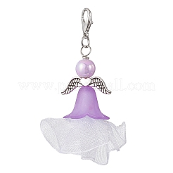 Подвеска в виде ангела из акрила и полиэстера с плиссированной лентой&nbsp;HJEW-JM03541