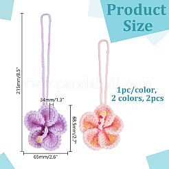 2 шт. подвесные украшения из двухцветного поликоттона&nbsp;HJEW-AR0001-19