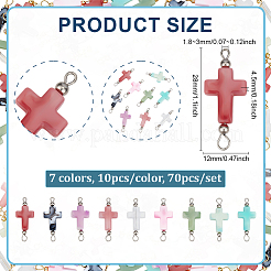 70 шт. 7-х цветные двухцветные акриловые подвески-соединители&nbsp;PALLOY-PH01848