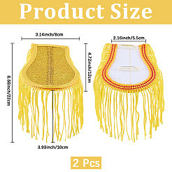 1 paire d'épaulettes à pompons en tissu non tissé et polyester&nbsp;AJEW-CN0007-72A-01