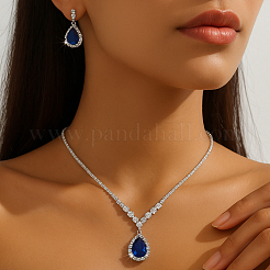 3 комплект из 3-х цветных латунных подвесок со стразами и серег-гвоздиков SJEW-GO0001-11