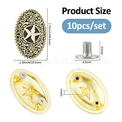 10 шт. овальные звездочки из цинкового сплава декоративные застежки для сумок FIND-FH0011-49AG