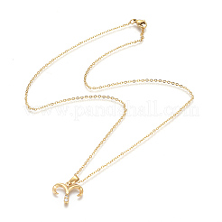 Colliers avec pendentifs en strass en acier inoxydable 304&nbsp;NJEW-F275-28G