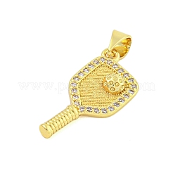 Colgantes de circonita cúbica transparente micro pavé de latón chapado en rack&nbsp;KK-U021-08G