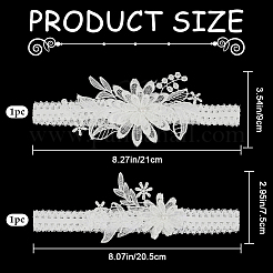 3d цветочные эластичные свадебные подвязки из полиэстера и кружева AJEW-WH0470-03A