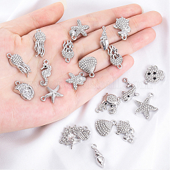 Pendenti con strass di cristallo in lega da 24 pz e 12 stili&nbsp;FIND-BM0001-79B