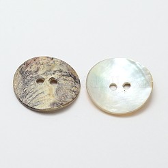 パールボタンの2  - 正孔のフラットラウンドのマザーオブパール  あこやシェルボタン  キャメル  20x1~2mm  穴：2mm  約1440個/袋&nbsp;SHEL-N033-11A