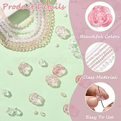 Набор прозрачных стеклянных бусин&nbsp;GLAA-YW0004-99