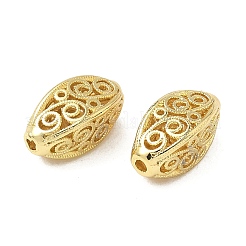 Латунные полые овальные бусины KK-K293-53G