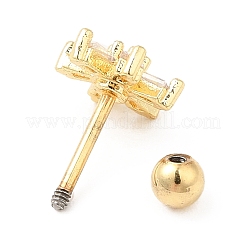 Серьги-гвоздики из циркония EJEW-L265-08G