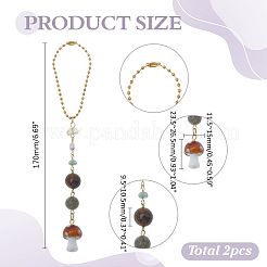 2 шт. подвеска в виде гриба из смолы&nbsp;HJEW-ME0001-12B