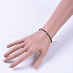 Браслеты из бисера из натурального обсидиана BJEW-JB04555-07