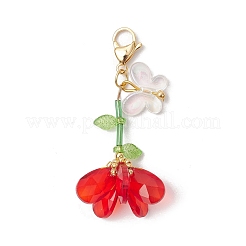 Set di decorazioni con pendenti a farfalla in acrilico e perline di vetro fatte a mano&nbsp;HJEW-MZ00259-05