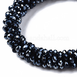 Facettierte galvanisierte Glasperlen Stretch Armbänder&nbsp;BJEW-S144-002G-01