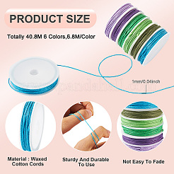 40.8 м двухцветных вощеных хлопковых шнуров&nbsp;YC-TA0001-07A