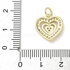 Латунные микро проложить кубического циркония сердце подвески KK-L248-06G