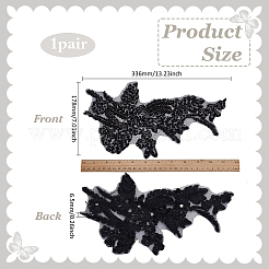 1 пара нашивок из полиэстера с вышивкой на одежде DIY-FG0008-15C