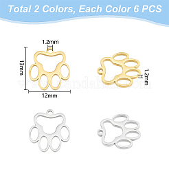 12 шт. 2-х цветные подвески из нержавеющей стали 304&nbsp;STAS-UN0057-80