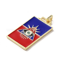 Подвеска из латуни микропаве с фианитами и эмалью KK-H458-02G-G01