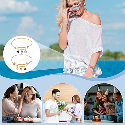 4шт 2 стиля браслеты с подвесками из нержавеющей стали 304 для женщин&nbsp;BJEW-UN00031