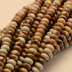 1 нить рондель из натуральной яшмы с рисунком&nbsp;G-PA0001-67