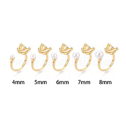 Оправа для манжет из латуни с микропаве из прозрачных кубических цирконий и ракушек KK-T079-44G