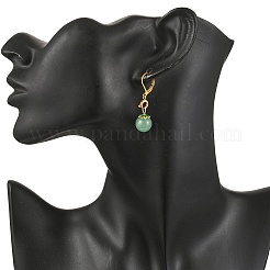 3 пара латунных круглых серег с застежкой-рычагом EJEW-JE06597