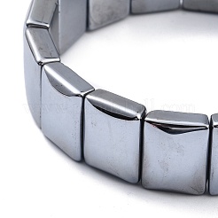 Bracelet extensible perlé rectangle en pierre naturelle terahertz&nbsp;G-D461-19B